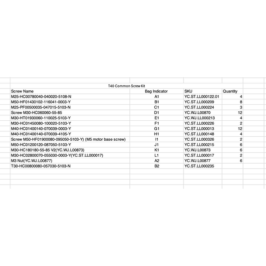 DJI Agras T40 Common Screw Kit